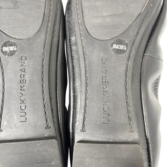 Lucky Brand Emmie Ballet Flats Black Size 8 Buttery Soft Leather Comfort Shoe - Picture 6 of 9